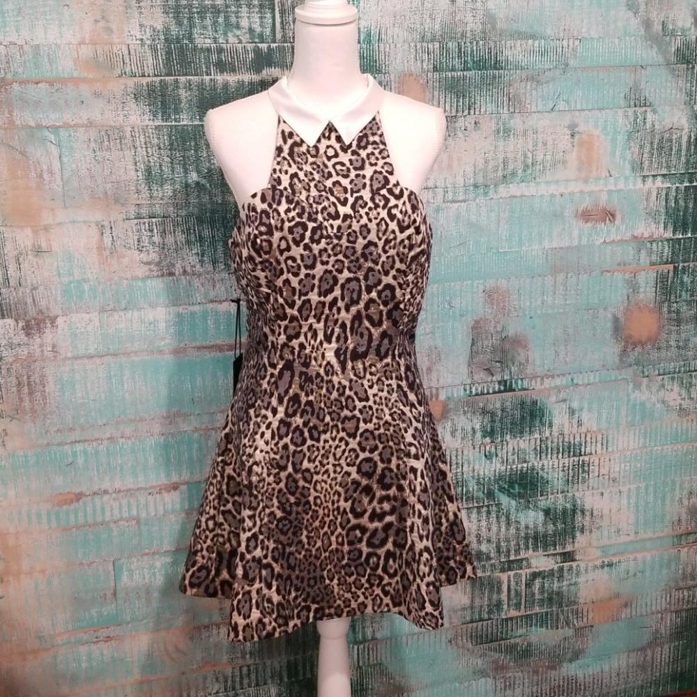NWT Nasty Gal Collection Metallic Leopard Dress